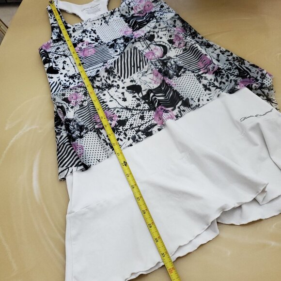 Denise Cronwall Racer Back Print Collage Layer Look Tennis Dress - Picture 13 of 15